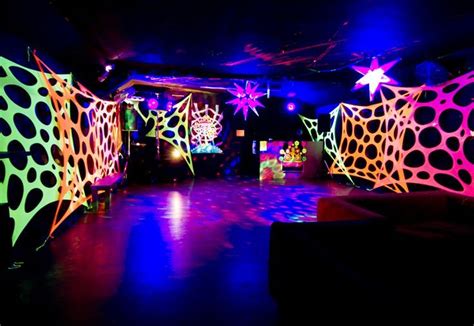 glow in the dark halloween decorations|black light party ideas.